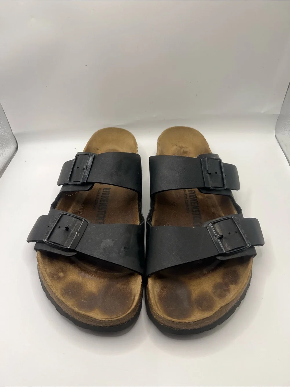Birkenstock Men's Black Double-Buckle Slide Sandals